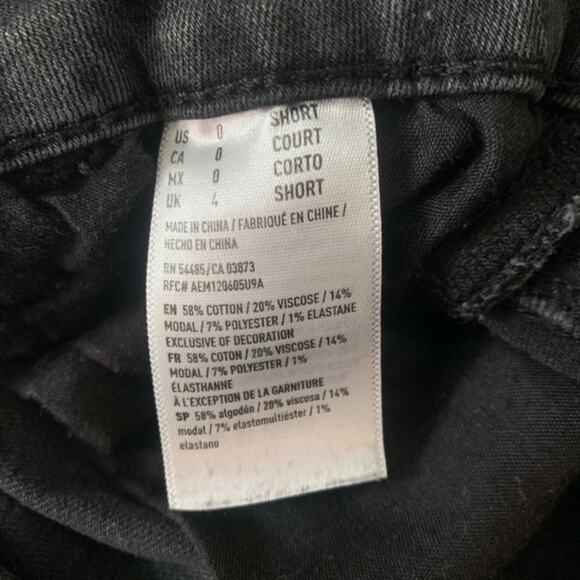 AEO 10” Super High-Rise 24x26 Distressed Jeggings Charcoal Size 0 Short - Picture 4 of 7